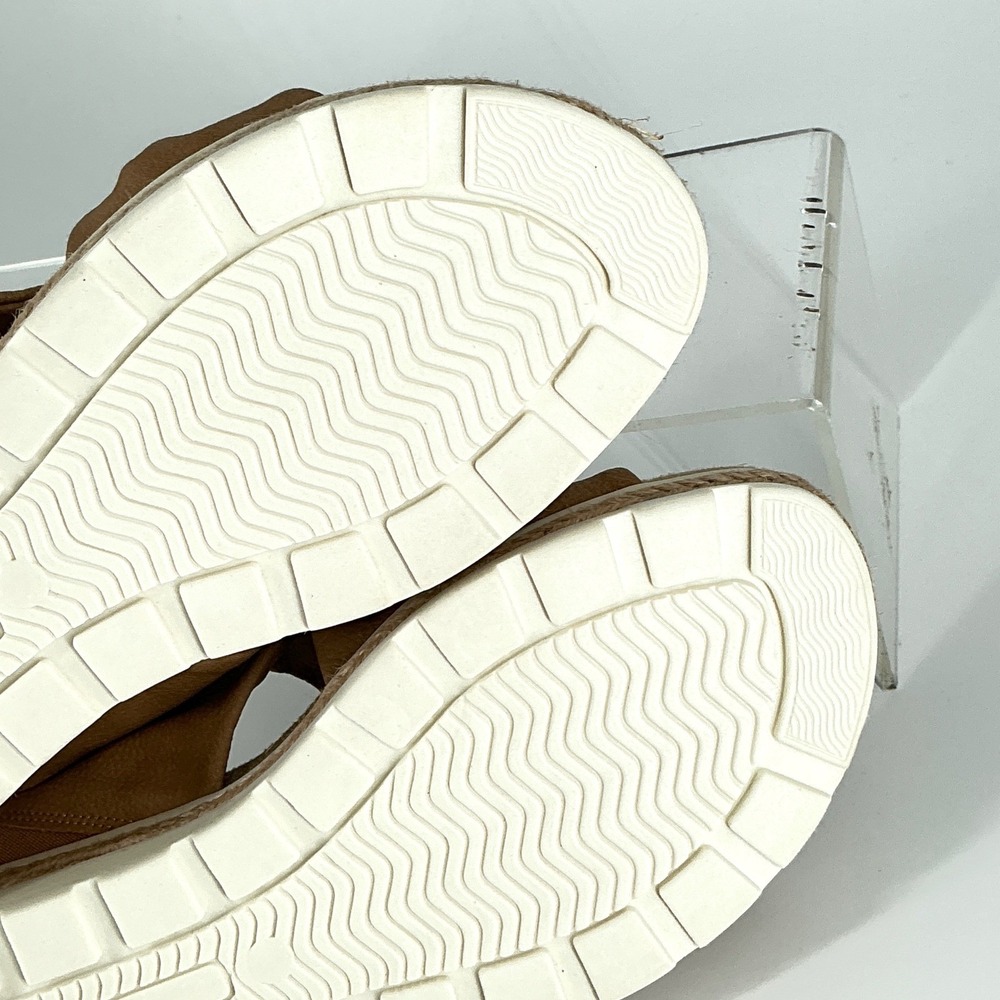 Easy Street Size 10 Tan Faux Suede Twist Knot Espadrille Wedge Sandals - Picture 13 of 14